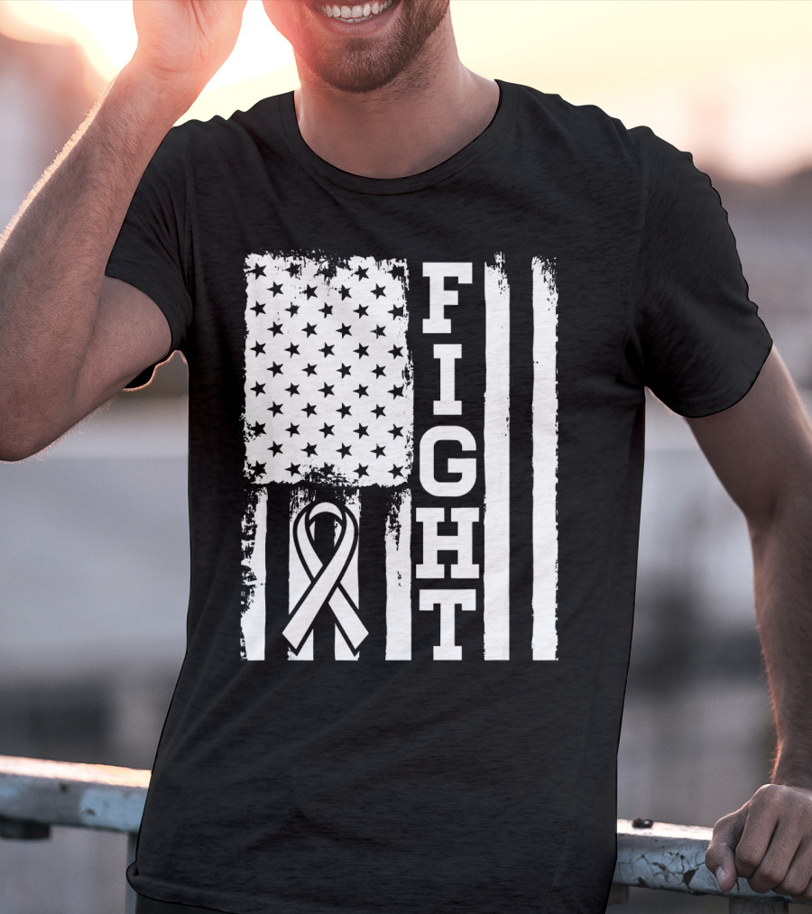 Fight Flag For Lung Cancer Awareness T-Shirt
