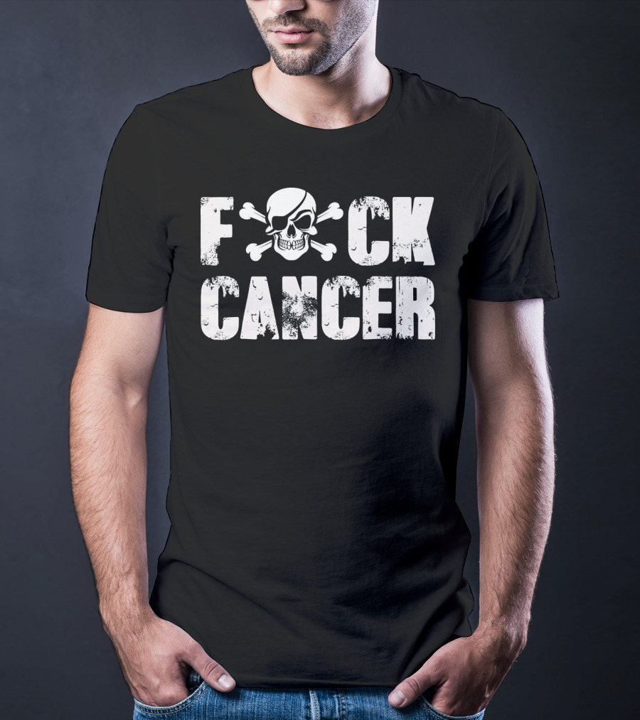 Fck Cancer Skull Crossbones Fight Back Cancer Support T-Shirt