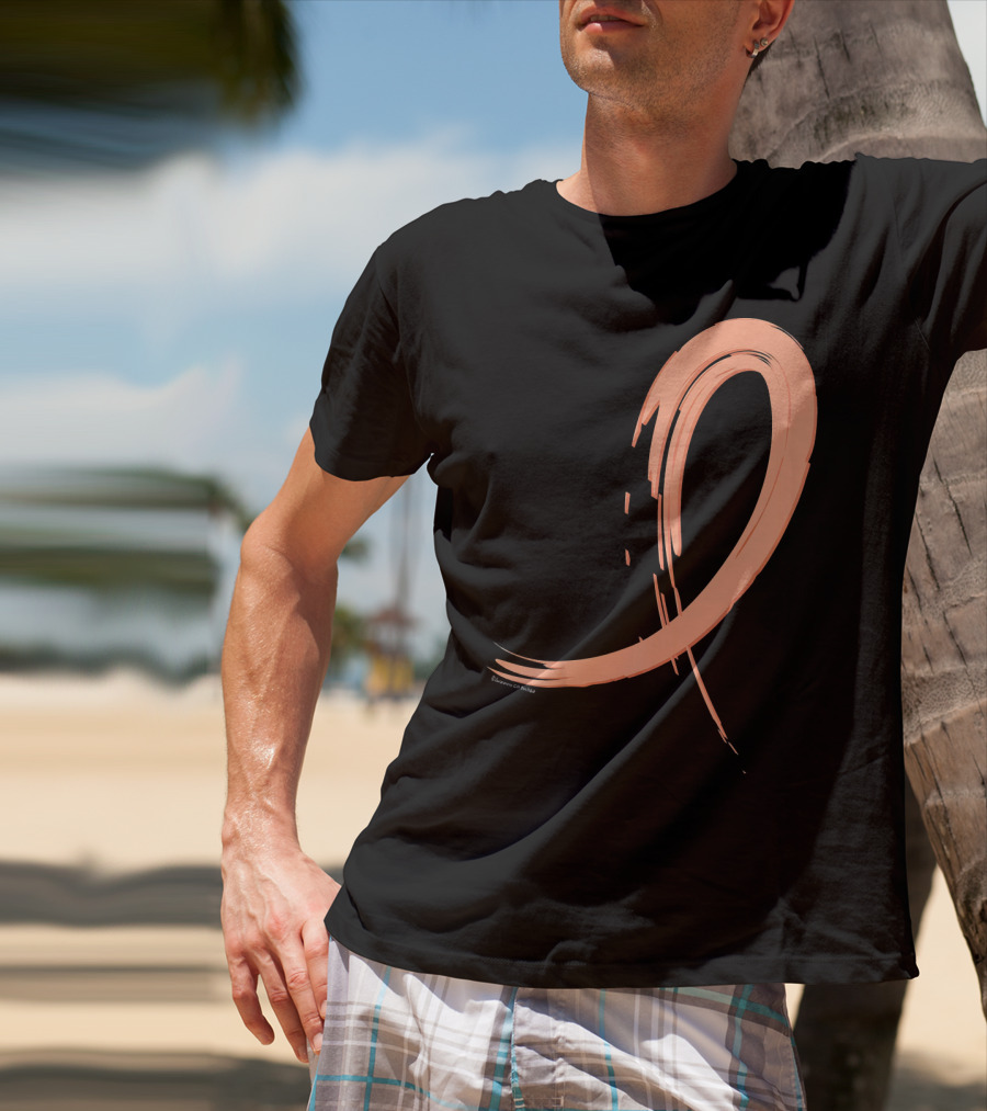 Endometrial Cancer Peach Ribbon Graffiti T-Shirt