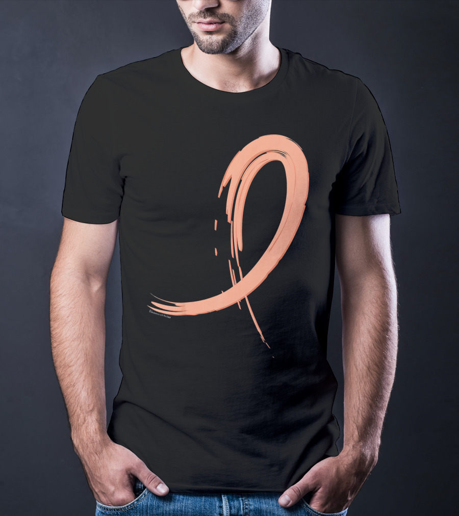 Endometrial Cancer Peach Ribbon Graffiti T-Shirt