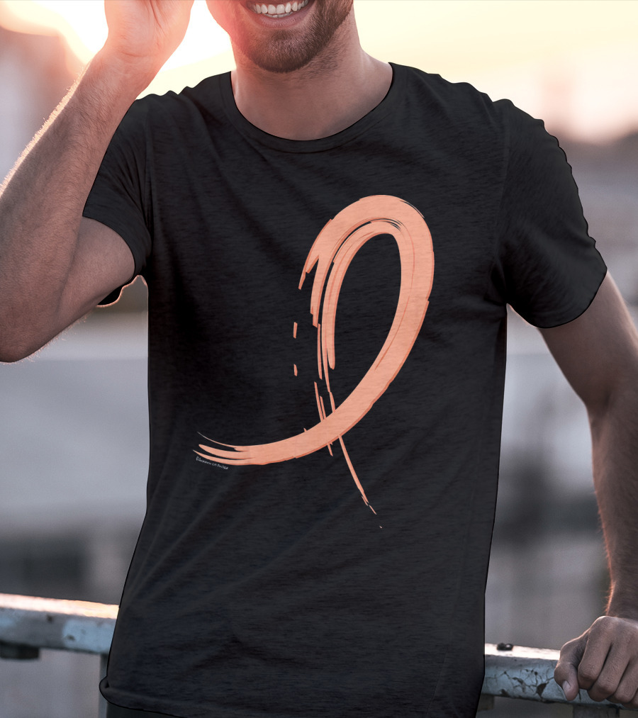 Endometrial Cancer Peach Ribbon Graffiti T-Shirt