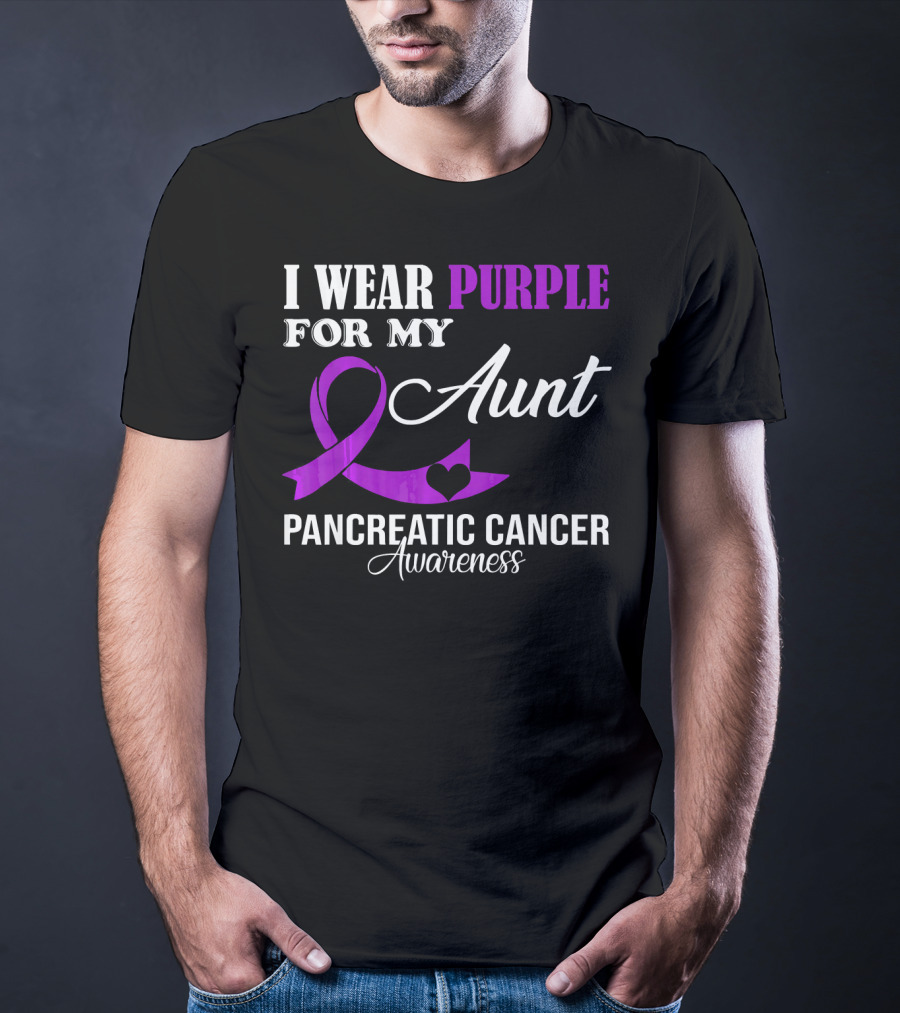 I Wear Purple For My Aunt Pancreatic Cancer Awareness T-Shirt
