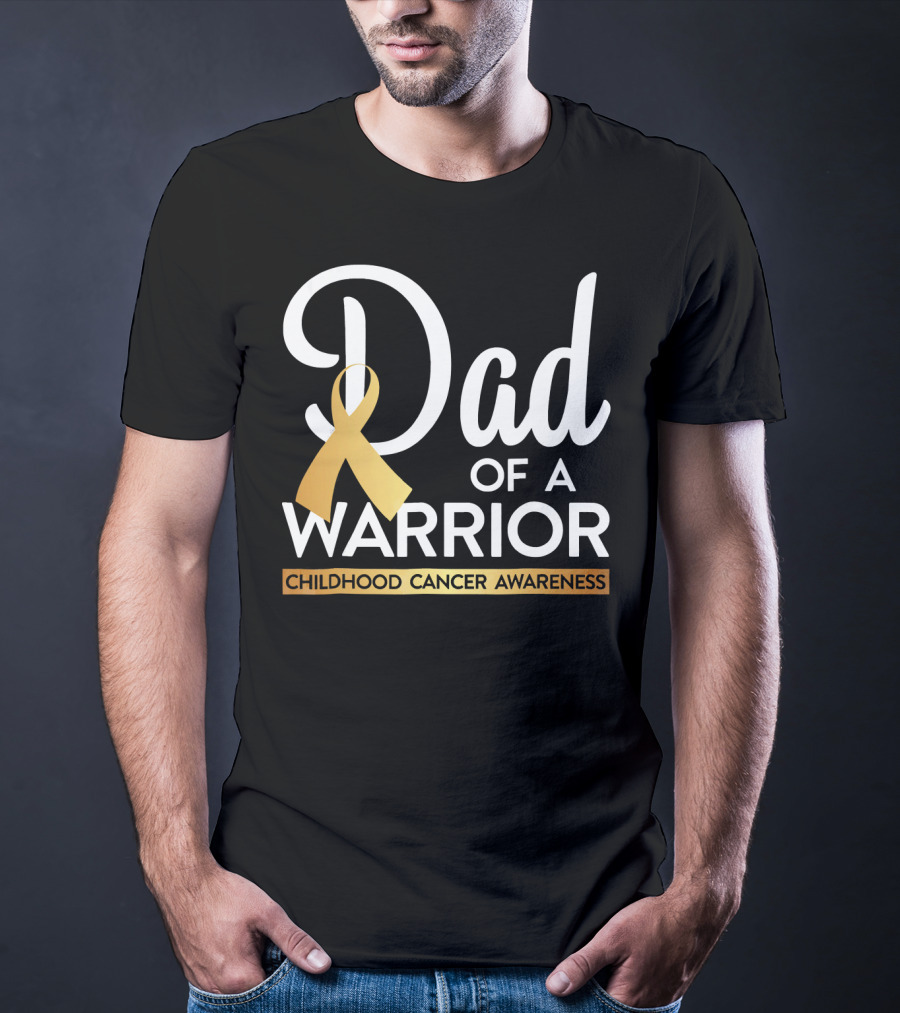 Dad Of A Warrior Childhood Cancer Awareness T-Shirt