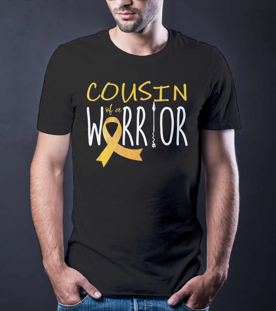 Cousin Of A Warrior Childhood Cancer Awareness T-Shirt