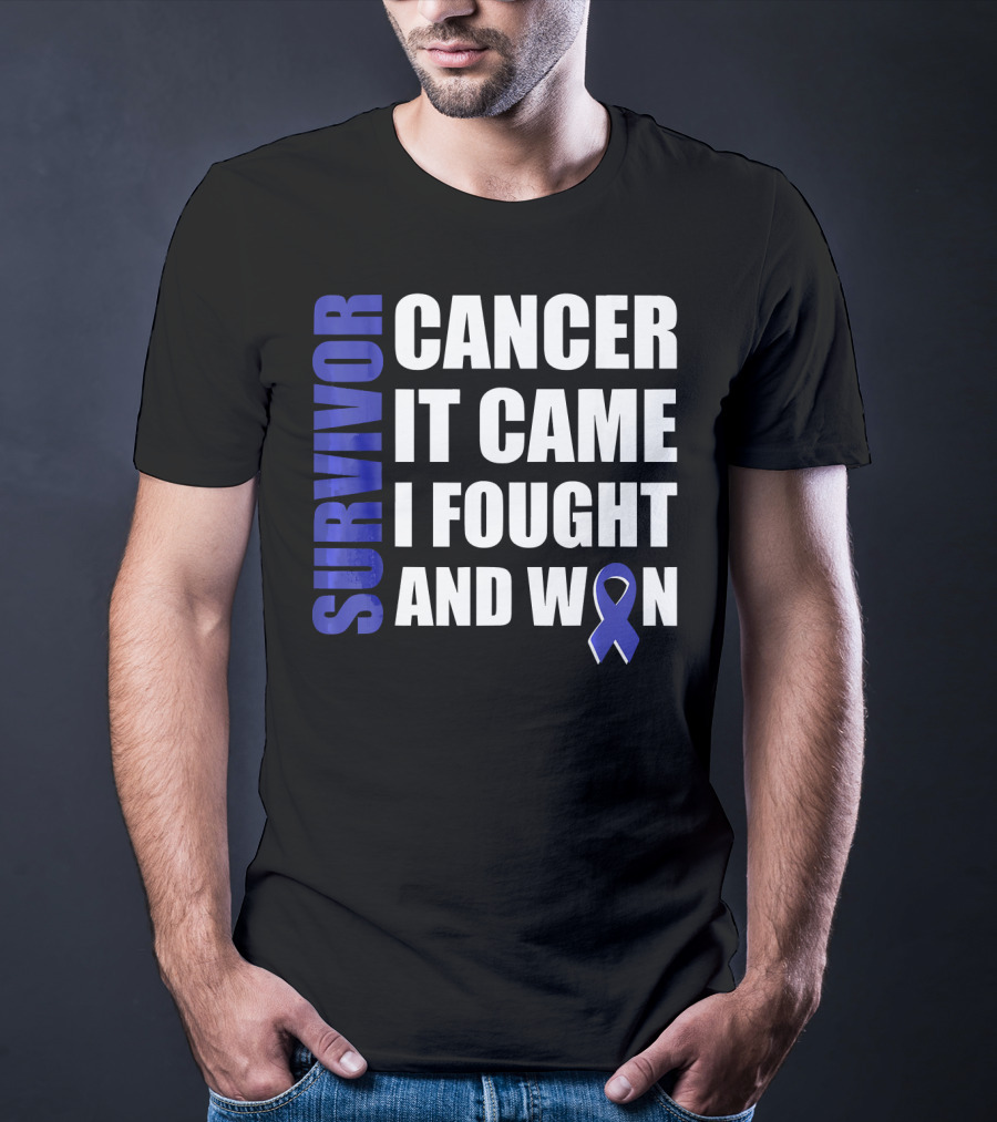 Survivor Cancer It Came I Fought And Won Blue T-Shirt