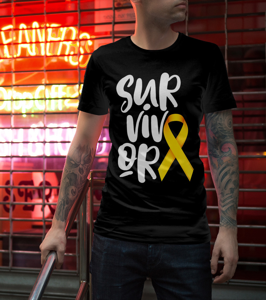 Sarcoma Bone Cancer Survivor Yellow T-Shirt