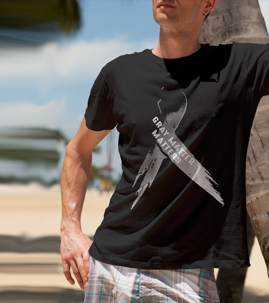 Gray Matter Matters National Brain Tumor Cancer Awareness T-Shirt