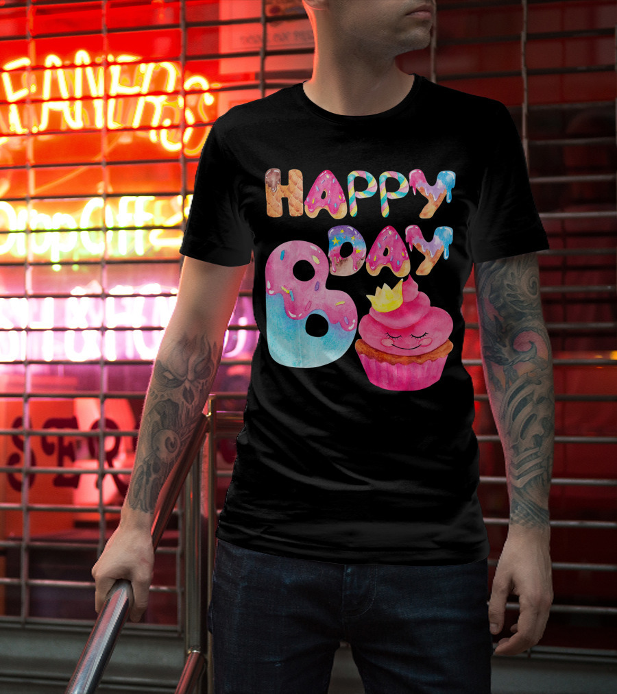 Happy Bday Cupcake Donut Themed Birthday T-Shirt