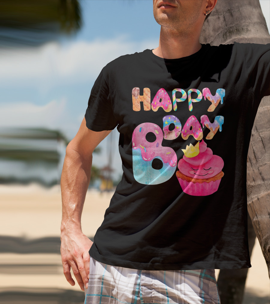 Happy Bday Cupcake Donut Themed Birthday T-Shirt