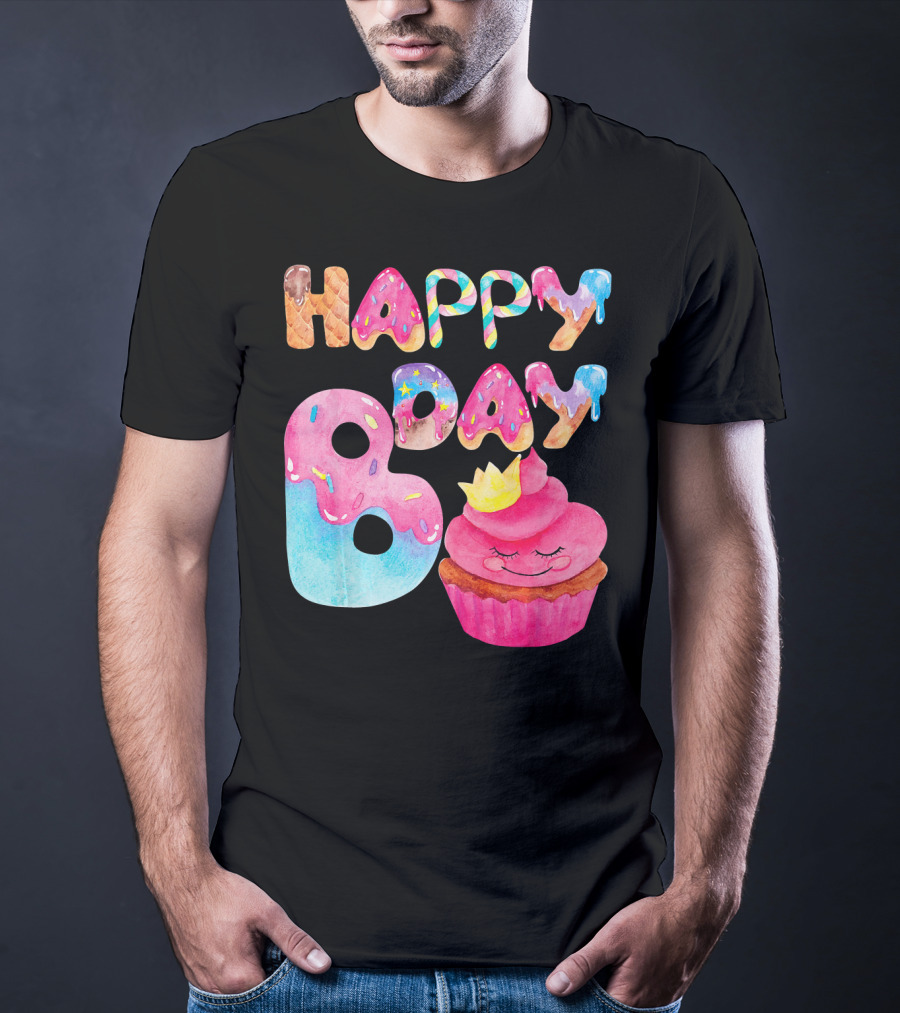 Happy Bday Cupcake Donut Themed Birthday T-Shirt