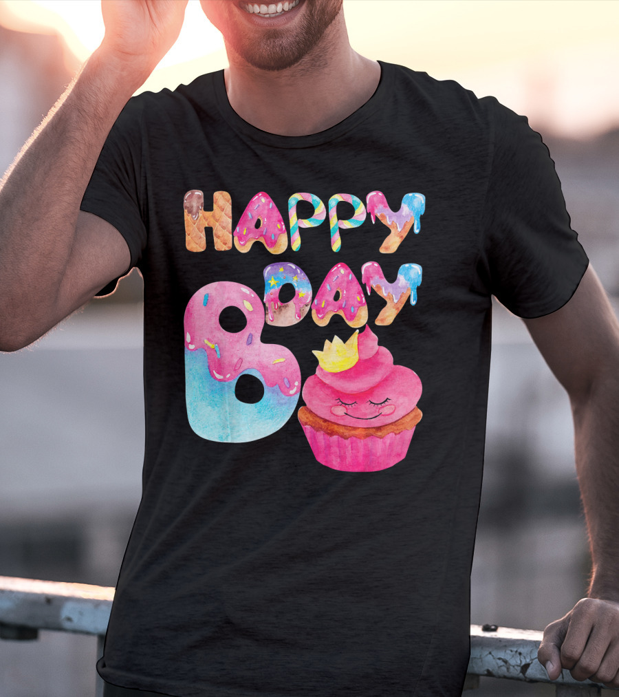 Happy Bday Cupcake Donut Themed Birthday T-Shirt