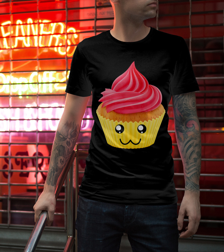Kawaii Cupcake Lover Cute Muffin Face T-Shirt