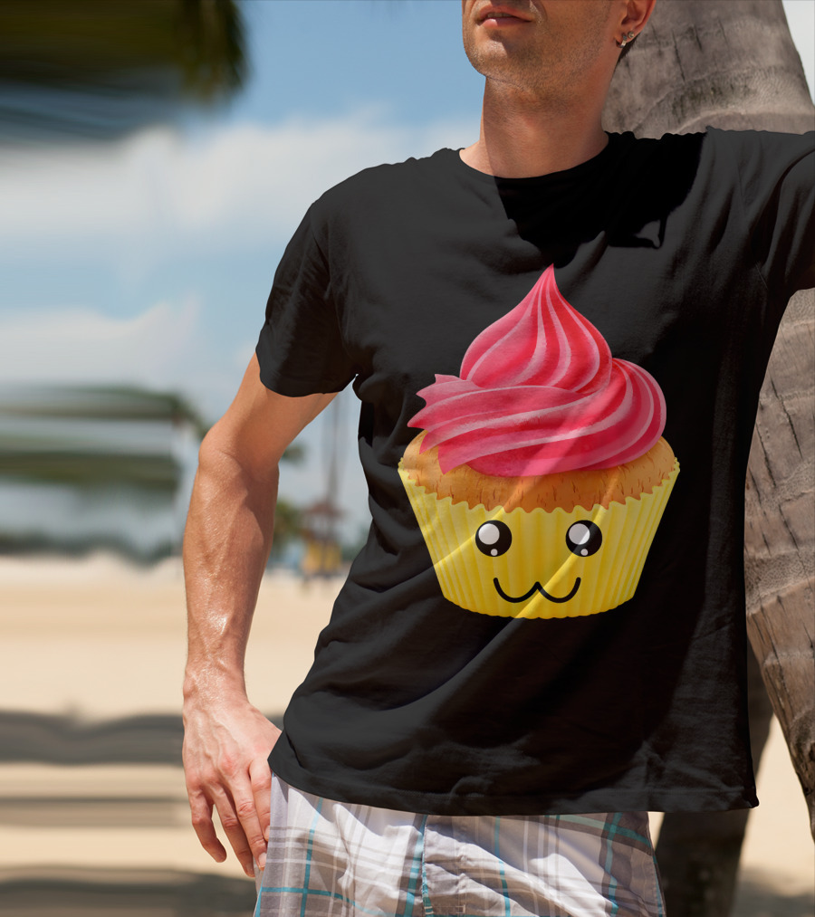 Kawaii Cupcake Lover Cute Muffin Face T-Shirt