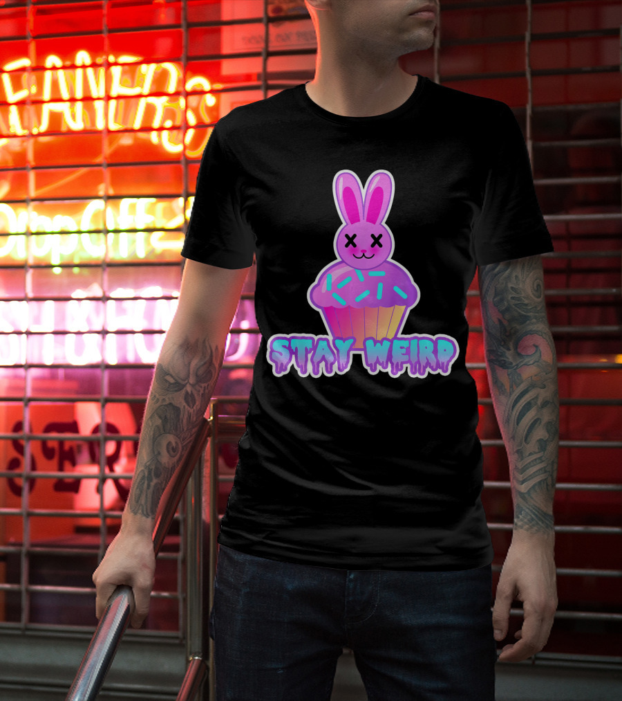 Stay Weird Pastel Goth Doom Bunny Cupcake T-Shirt