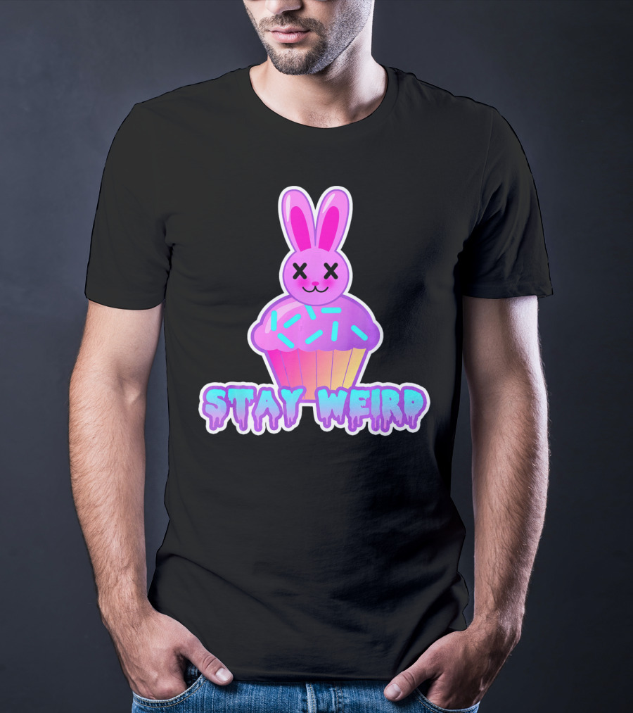 Stay Weird Pastel Goth Doom Bunny Cupcake T-Shirt
