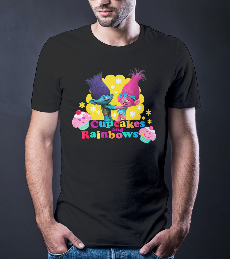 DreamWorks Trolls Cupcakes And Rainbows Branch And Poppy T-Shirt