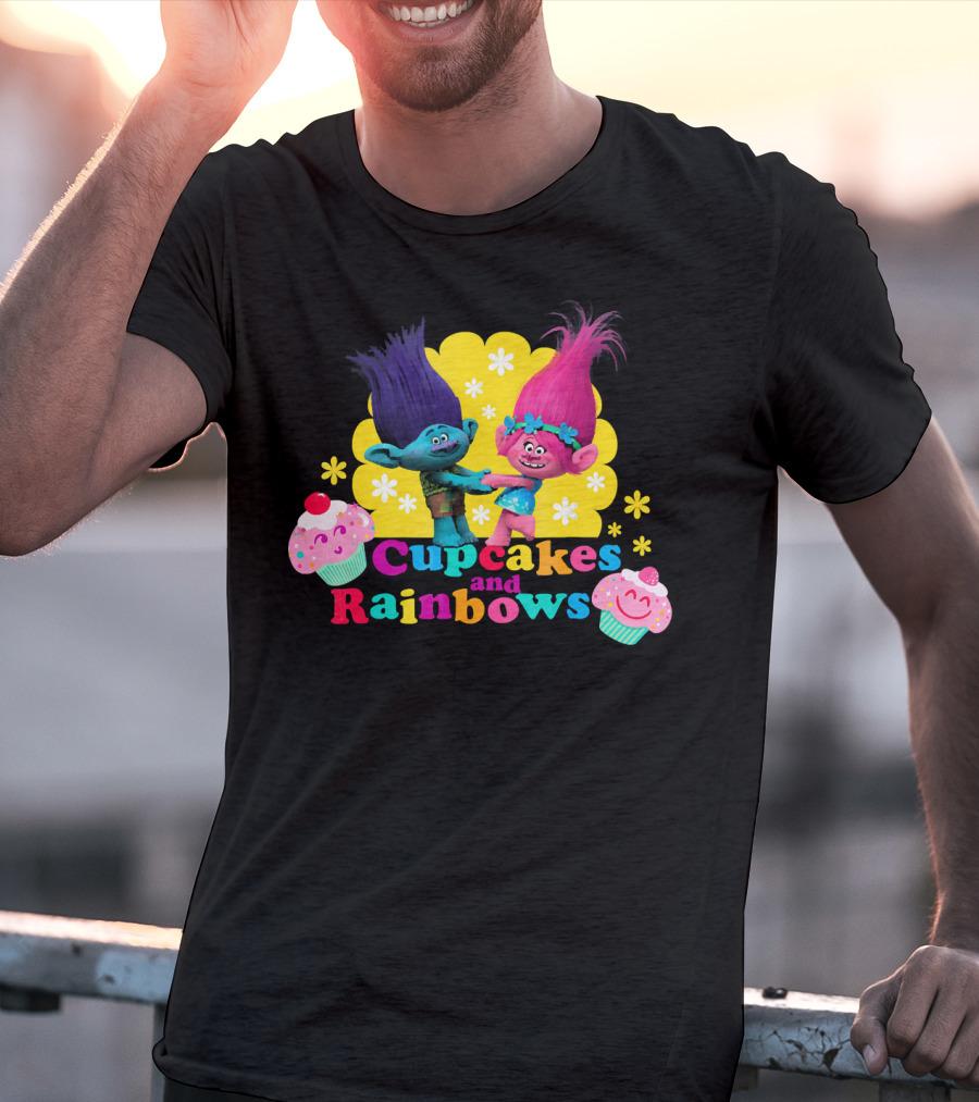 DreamWorks Trolls Cupcakes And Rainbows Branch And Poppy T-Shirt
