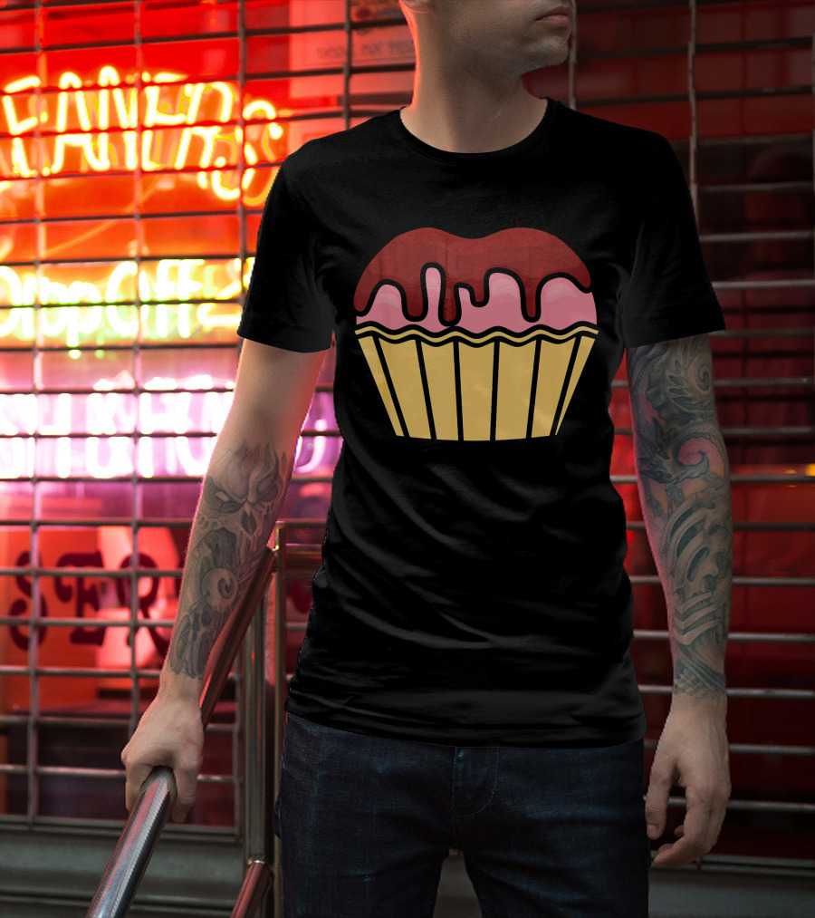 Cool Chocolate Dripping Halloween Cupcake T-Shirt