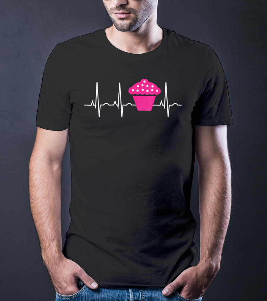 Cupcake Heartbeat Pulse T-Shirt