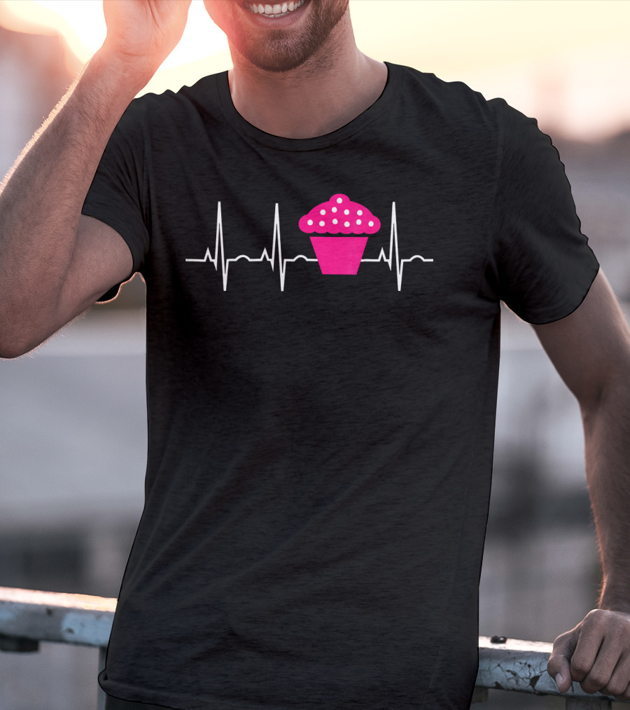 Cupcake Heartbeat Pulse T-Shirt