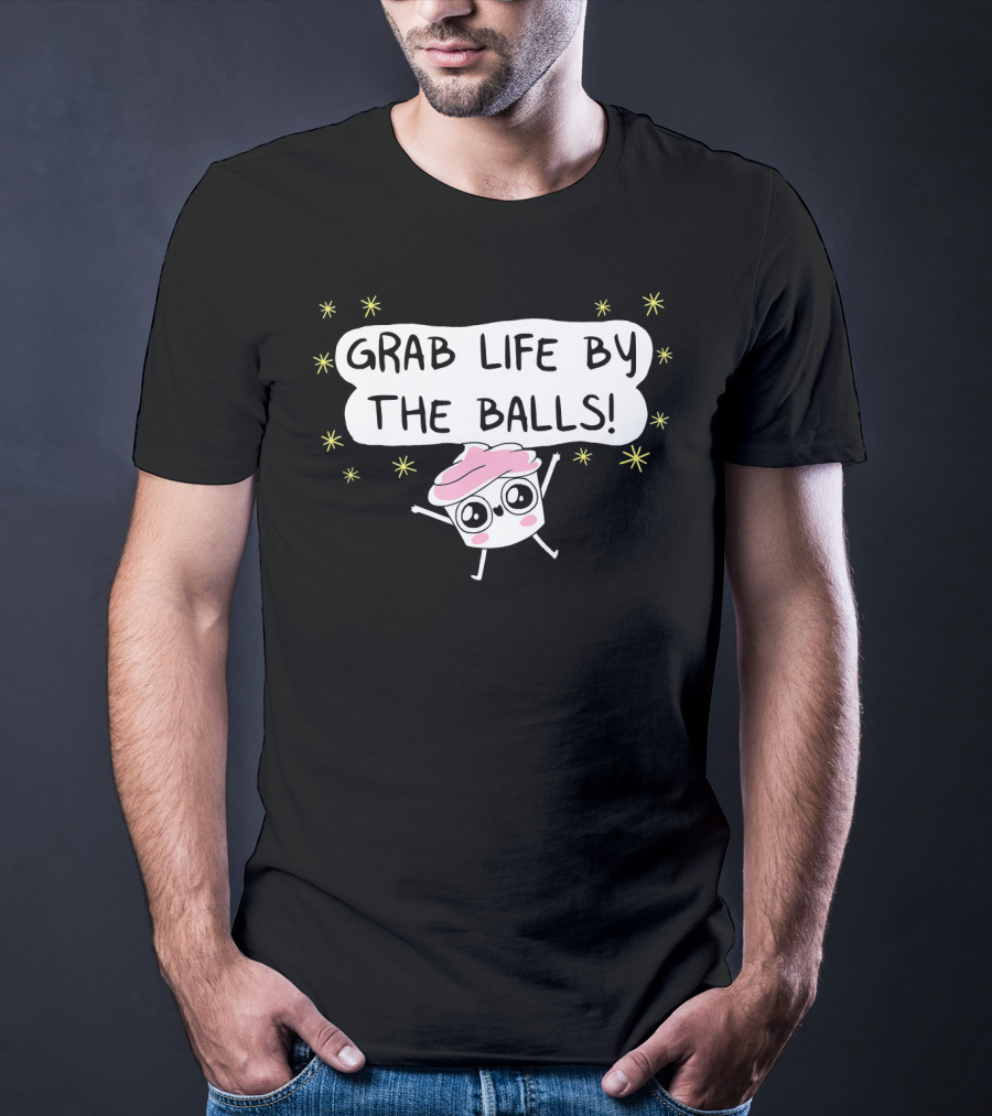 Grab Life By The Balls Good Advice Cupcake Cute Starry Character T-Shirt