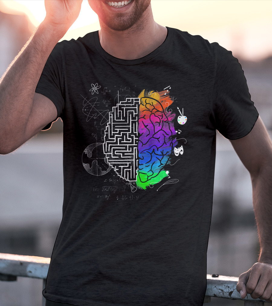 Colorful Brain Science Physics Art Music Mathematics Creativity T-Shirt