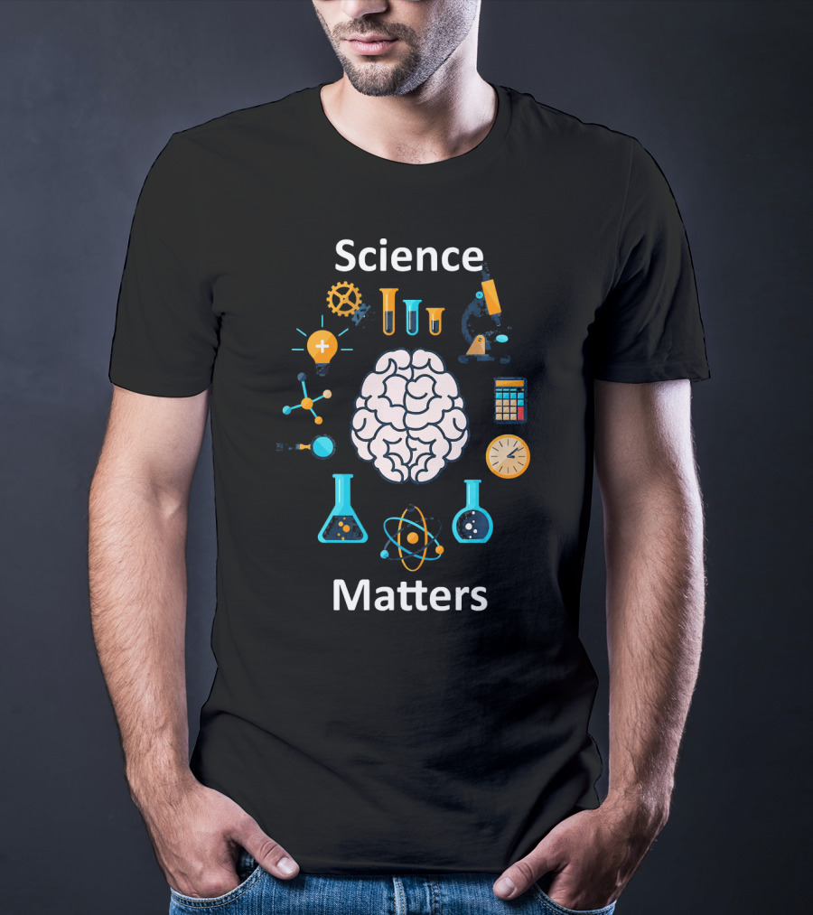 Science Matters STEM Tech Girls Brain Chemistry Physics Microscope T-Shirt