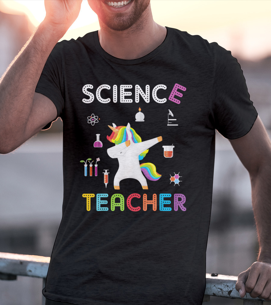 Science Teacher Dabbing Unicorn Chemistry Physics Elements T-Shirt
