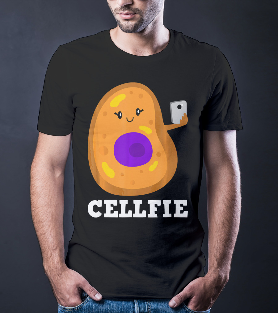 Cute Cell Character Taking Selfie For Science Teacher Enthusiasts T-Shirt