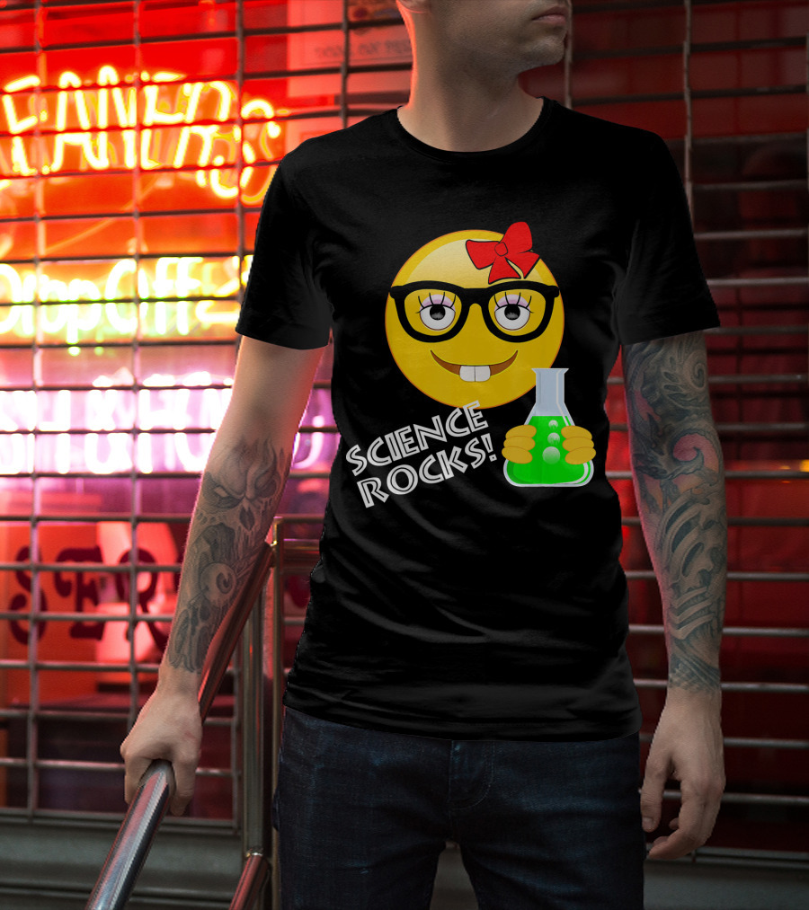 Science Rocks Emoji Chemistry Girl T-Shirt