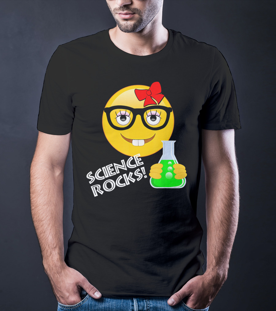 Science Rocks Emoji Chemistry Girl T-Shirt