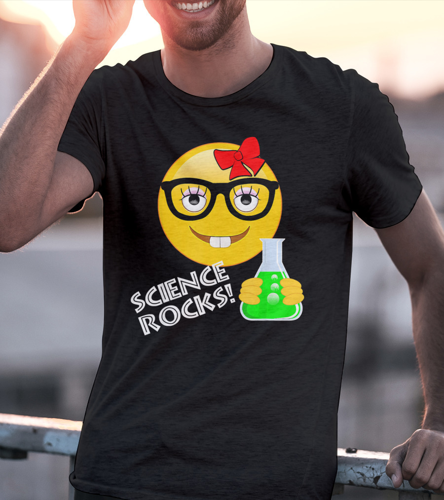 Science Rocks Emoji Chemistry Girl T-Shirt