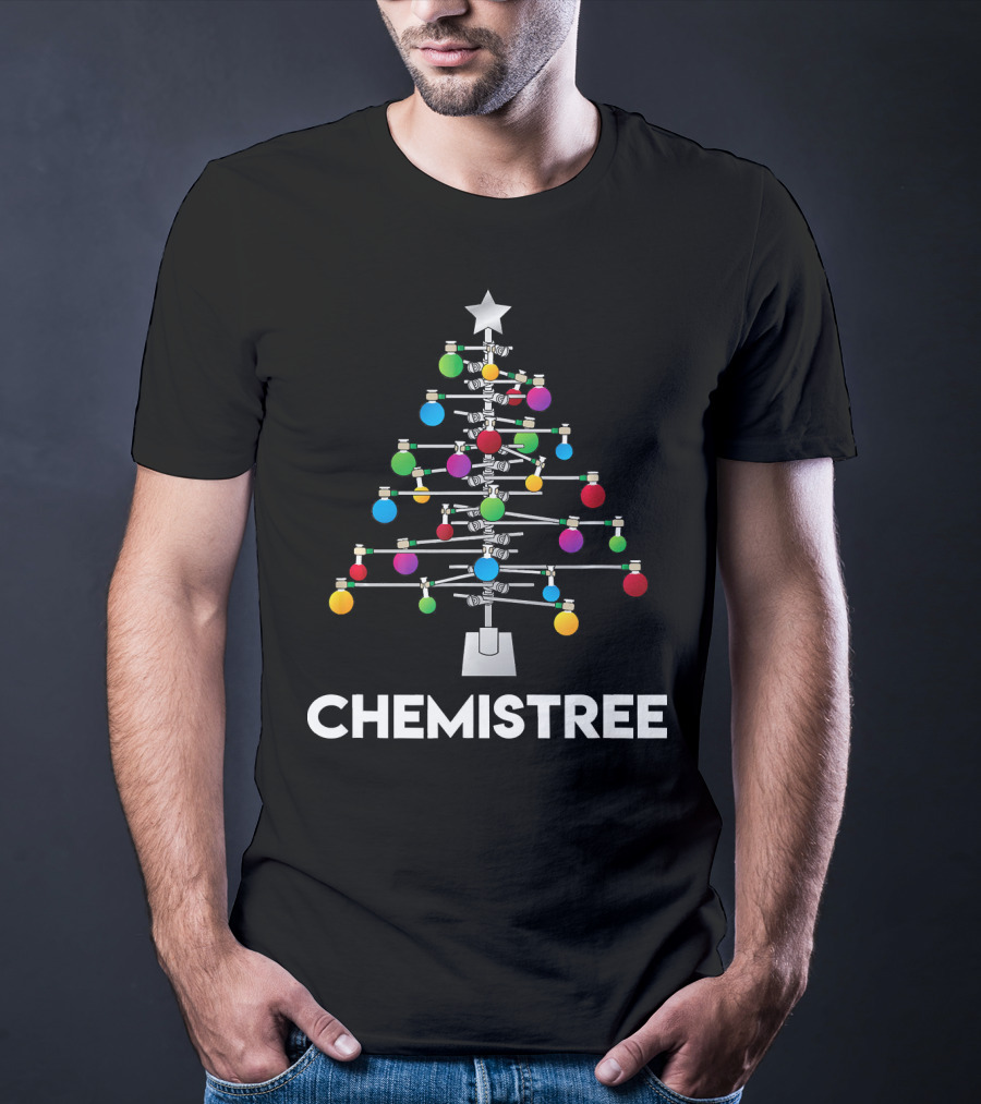 Chemistree Funny Christmas Science Holiday Flask Ornament Tree T-Shirt
