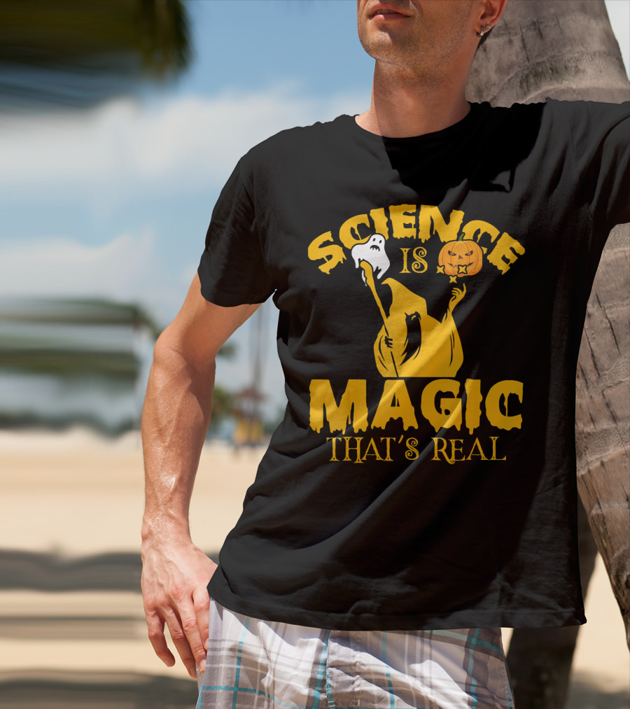 Science Is Magic That's Real Halloween Ghost Pumpkin T-Shirt