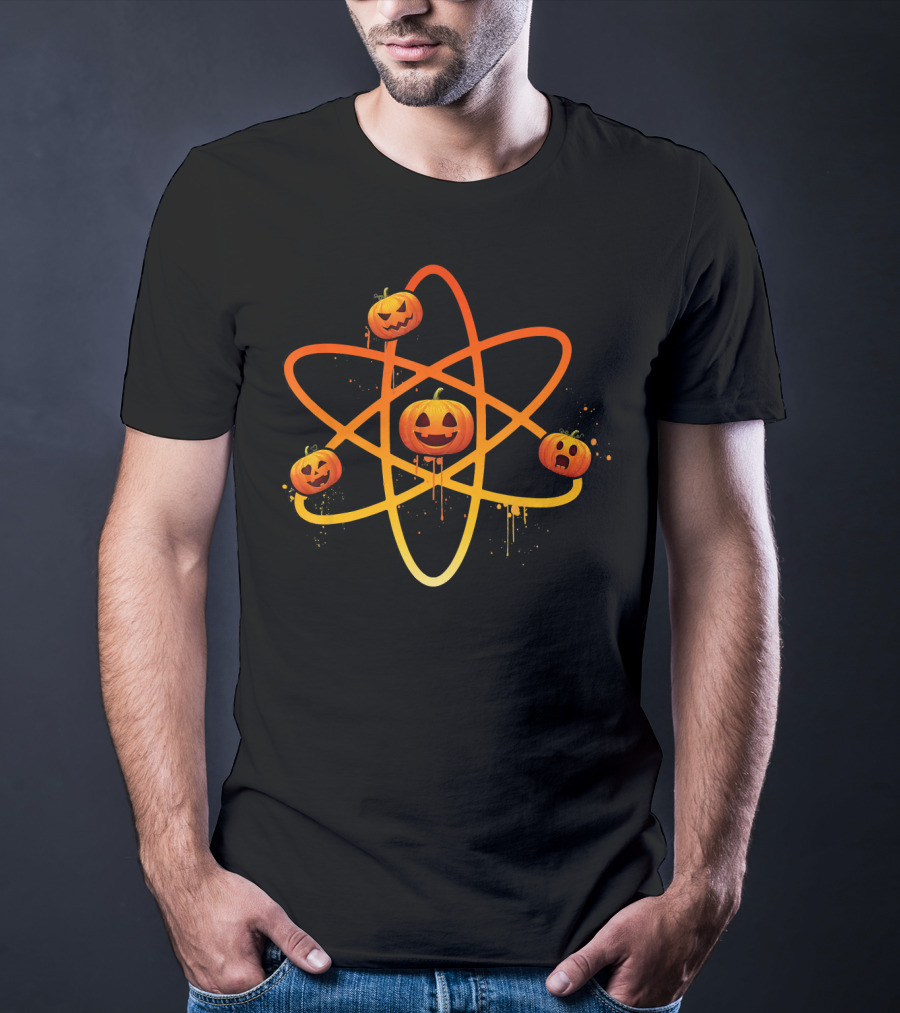 Halloween Night Funny Pumpkin Atom Smiles T-Shirt
