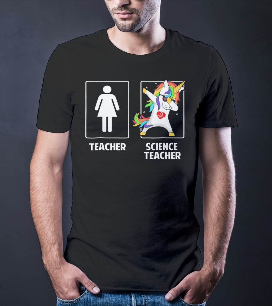 Teacher Science Teacher Unicorn Dabbing T-Shirt