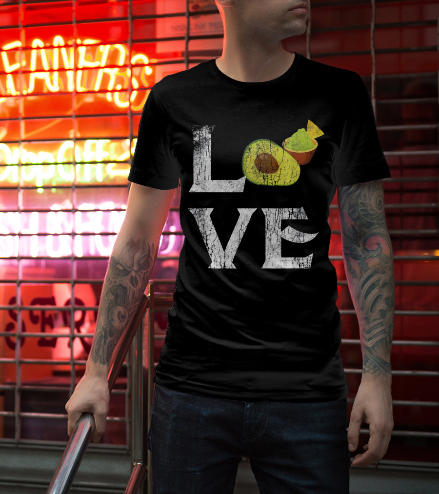 Love Mexican Guacamole Avocado Vegan Tex-Mex Passion T-Shirt