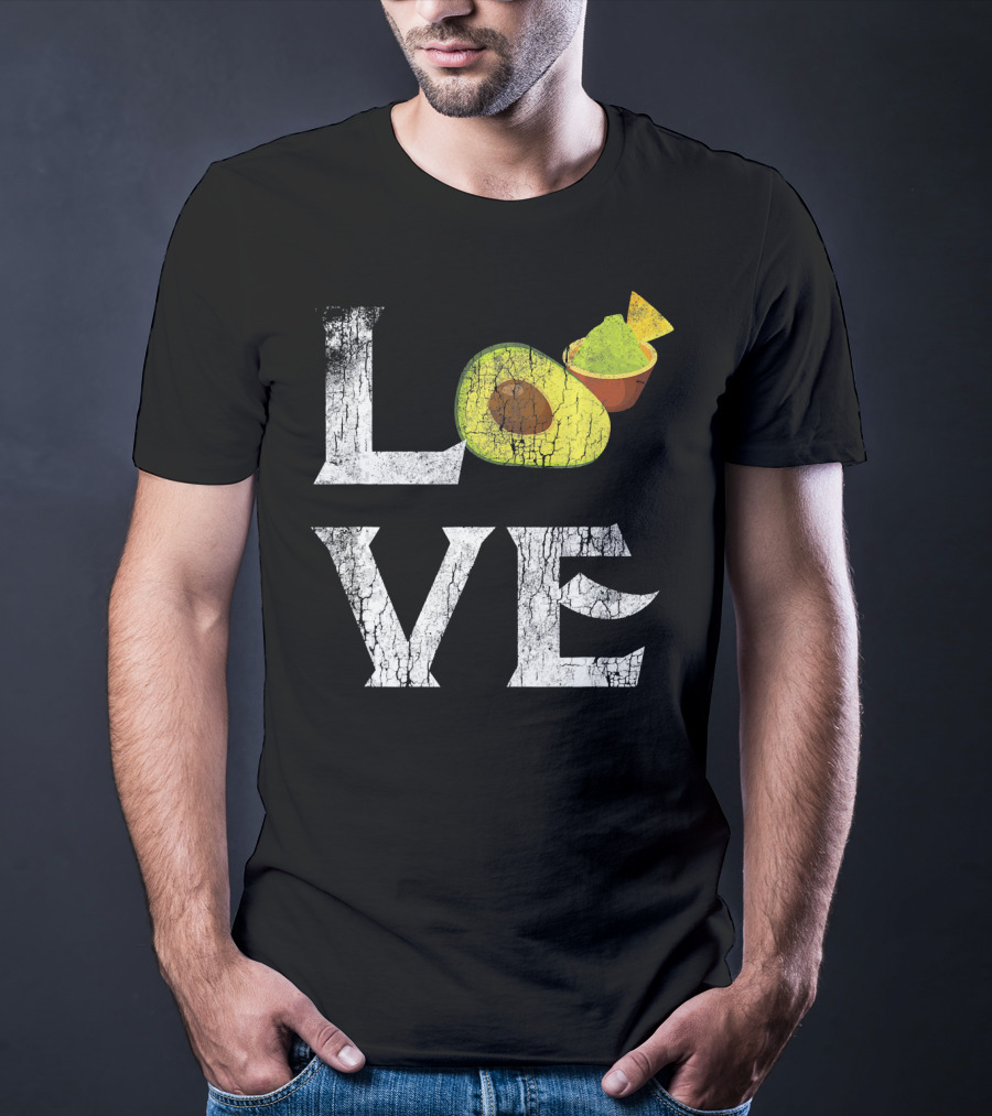 Love Mexican Guacamole Avocado Vegan Tex-Mex Passion T-Shirt