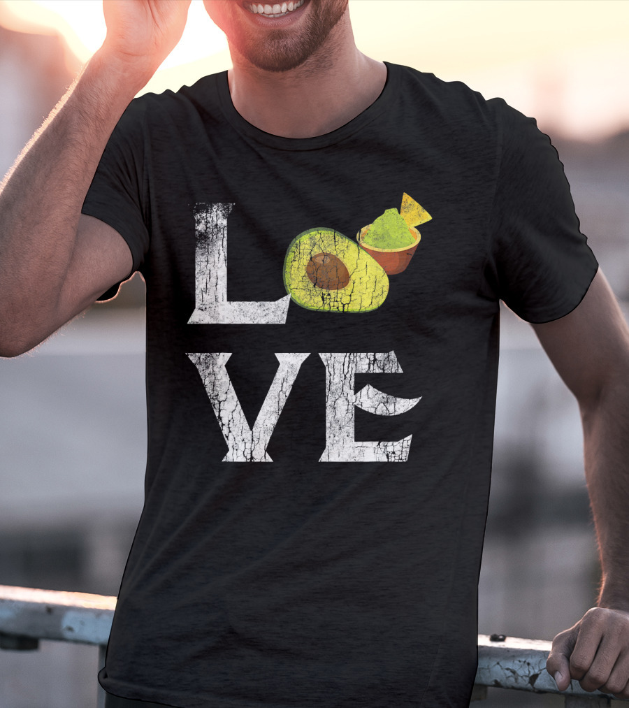 Love Mexican Guacamole Avocado Vegan Tex-Mex Passion T-Shirt