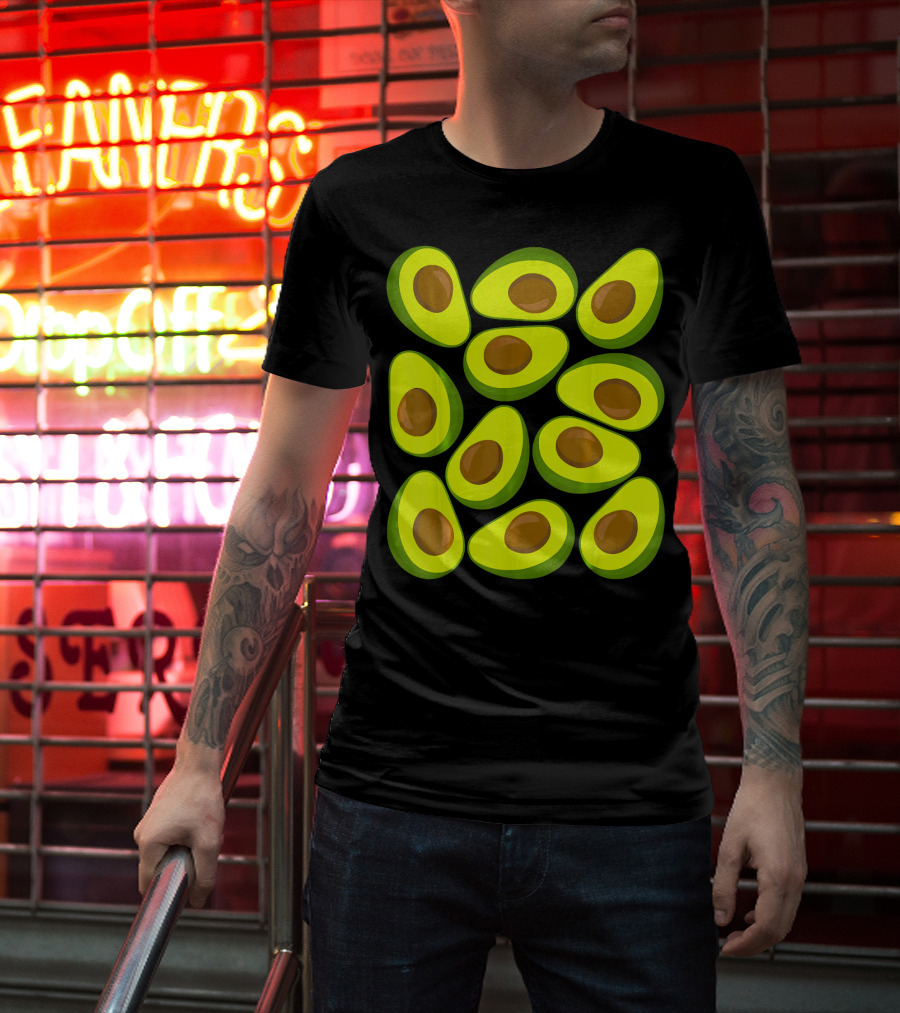 Avocado Pattern Funny Costume Holy Guaca T-Shirt