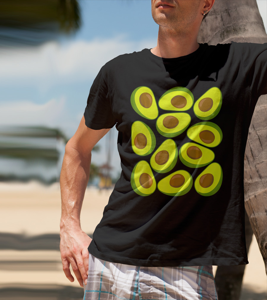 Avocado Pattern Funny Costume Holy Guaca T-Shirt