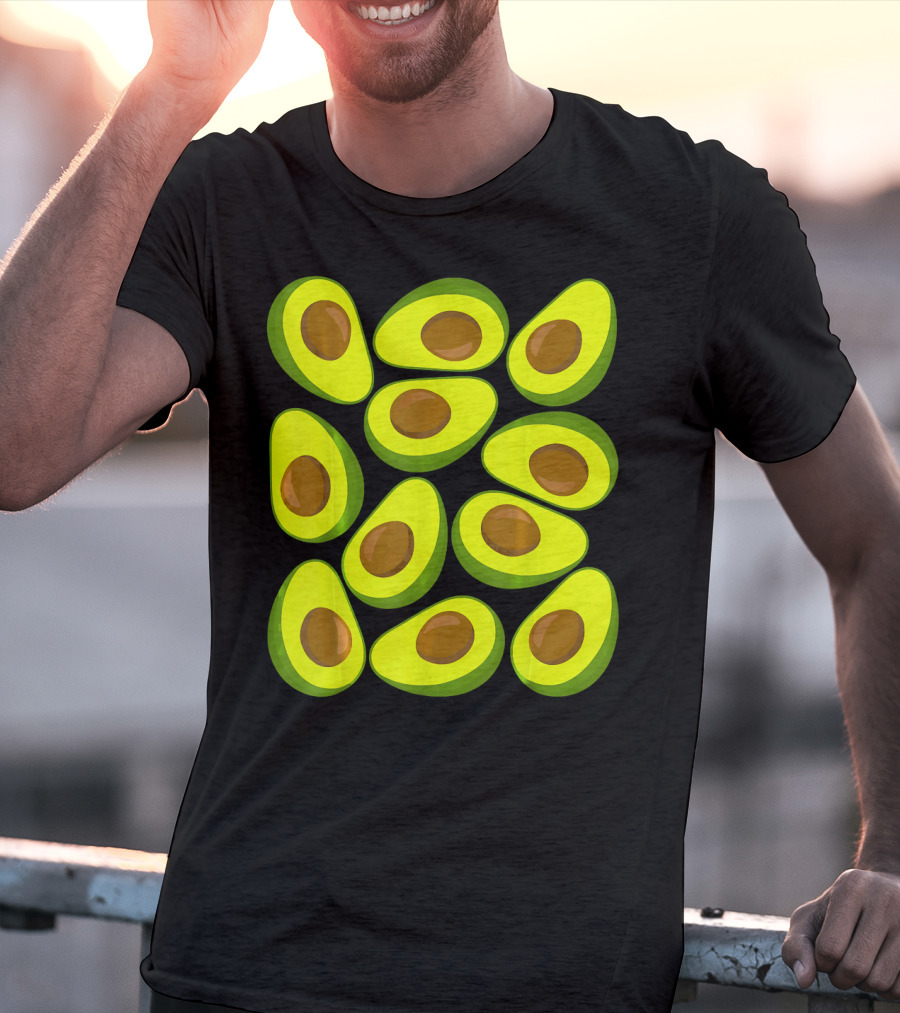 Avocado Pattern Funny Costume Holy Guaca T-Shirt
