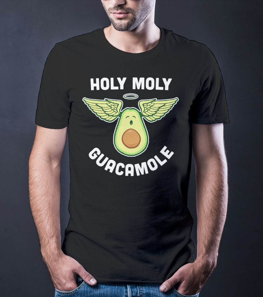 Holy Moly Guacamole Funny Vegan Avocado T-Shirt