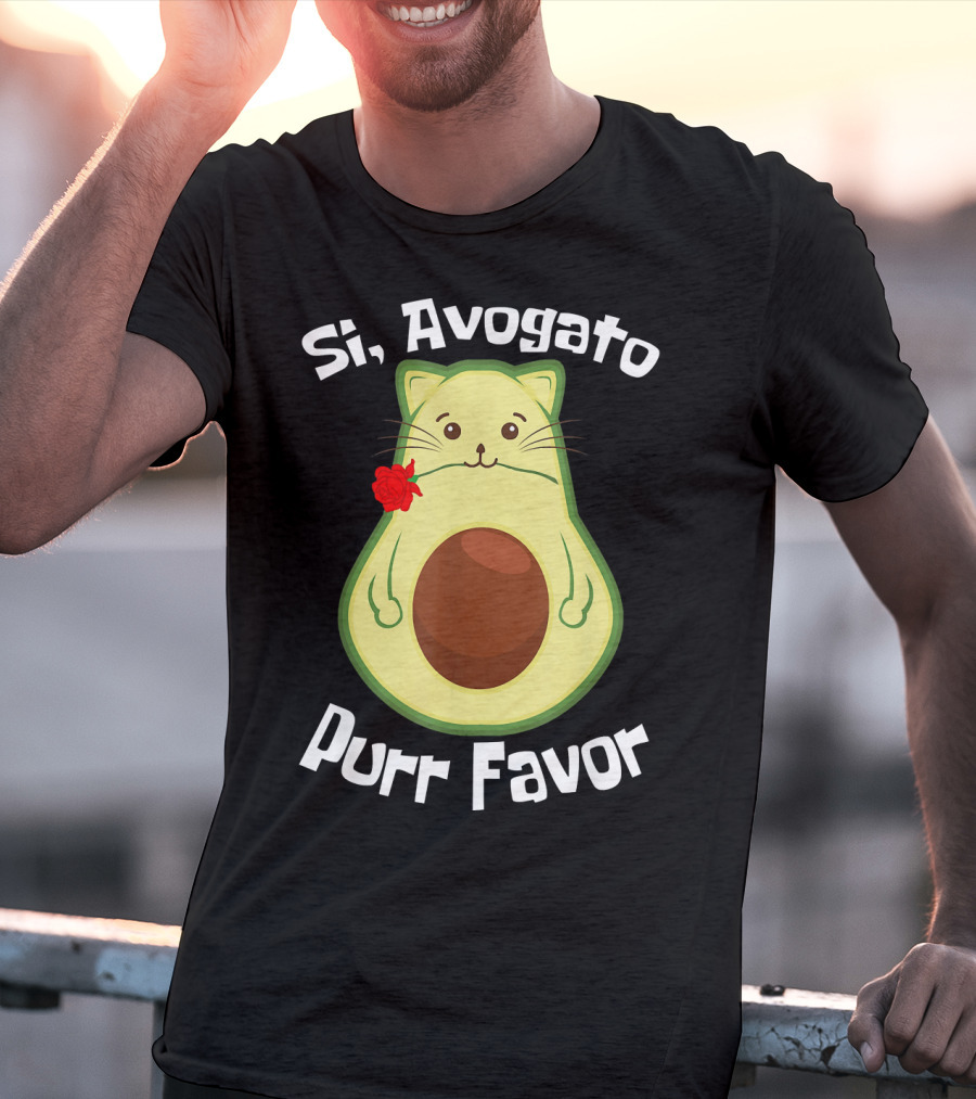 Si, Avogato Purr Favor Funny Avocado Guacamole Cat T-Shirt