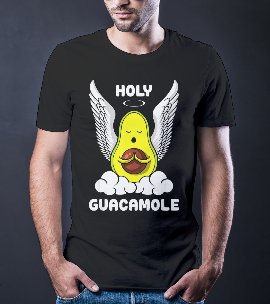 Holy Guacamole Avocado Angel With Wings Vegan Funny T-Shirt