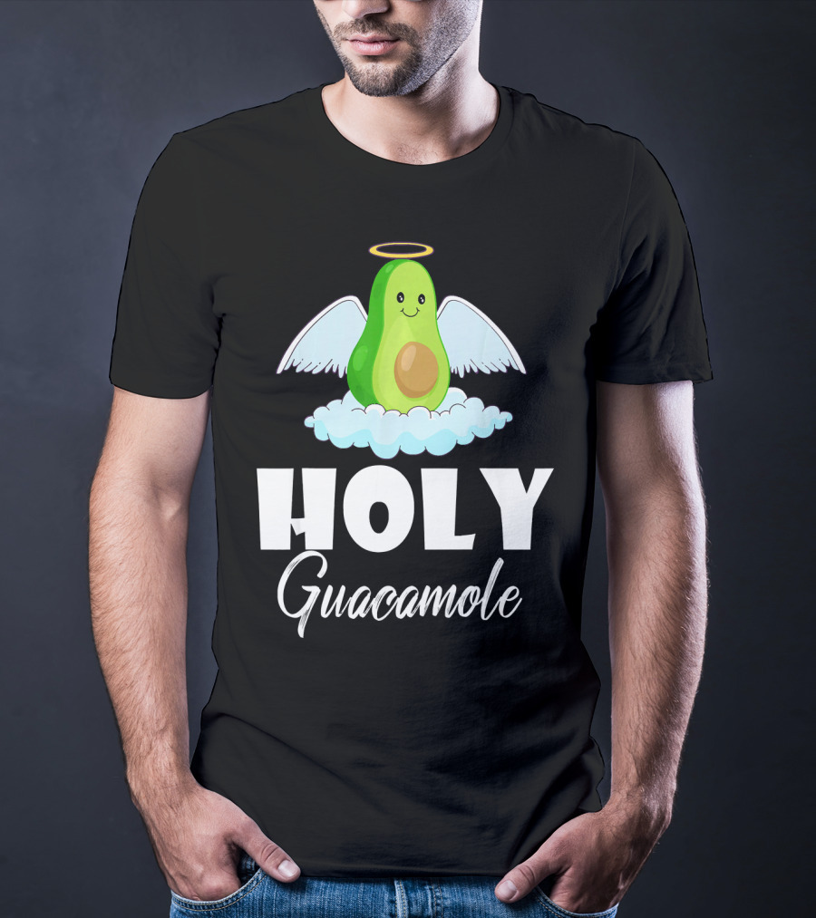 Holy Guacamole Avocado With Angel Wings And Halo T-Shirt