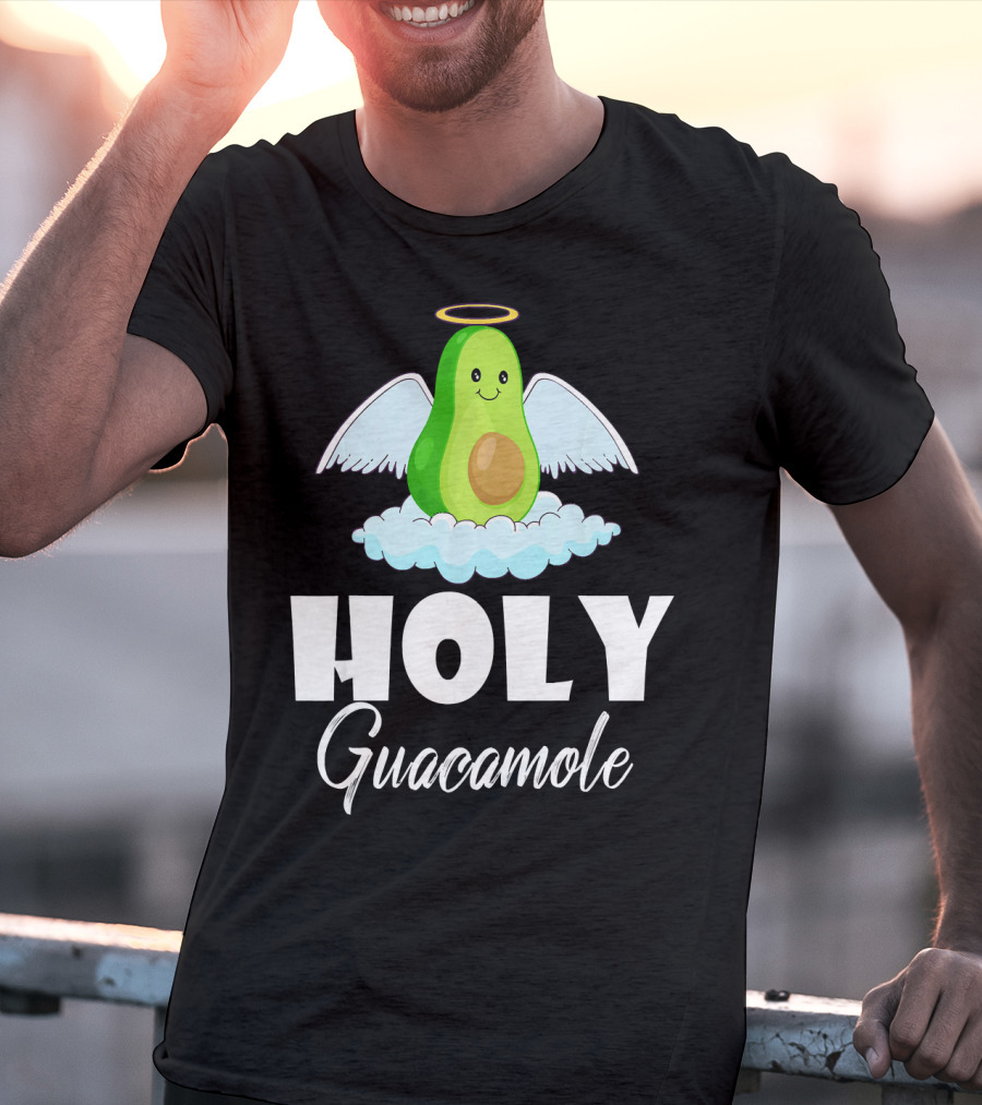 Holy Guacamole Avocado With Angel Wings And Halo T-Shirt