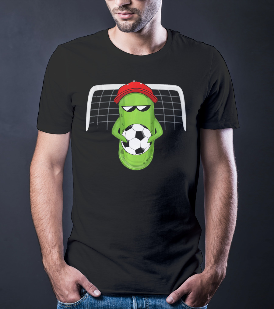 Pickle Soccer Player In Red Cap With Sunglasses T-Shirt