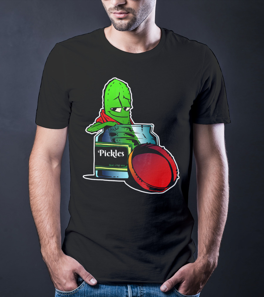 Pickles In Jar Funny Pickle Lover With Blue Lid And Red Sauce T-Shirt