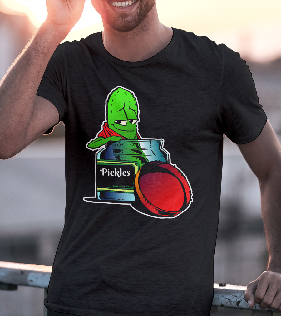 Pickles In Jar Funny Pickle Lover With Blue Lid And Red Sauce T-Shirt